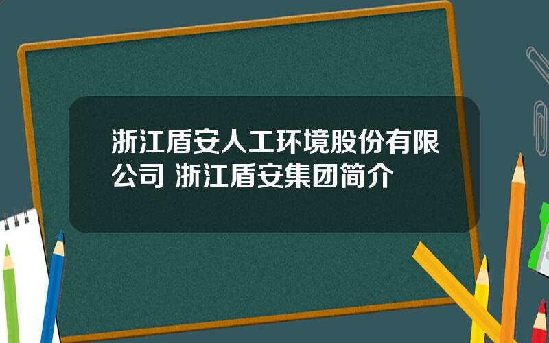 浙江盾安人工环境股份有限公司 浙江盾安集团简介